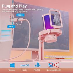 ميكروفون ألعاب MAONO مع خاصية إلغاء الضوضاء، وميكروفون USB مكثف مع مراقبة MuteGaiN لأضواء RGB لبث البودكاست PS5